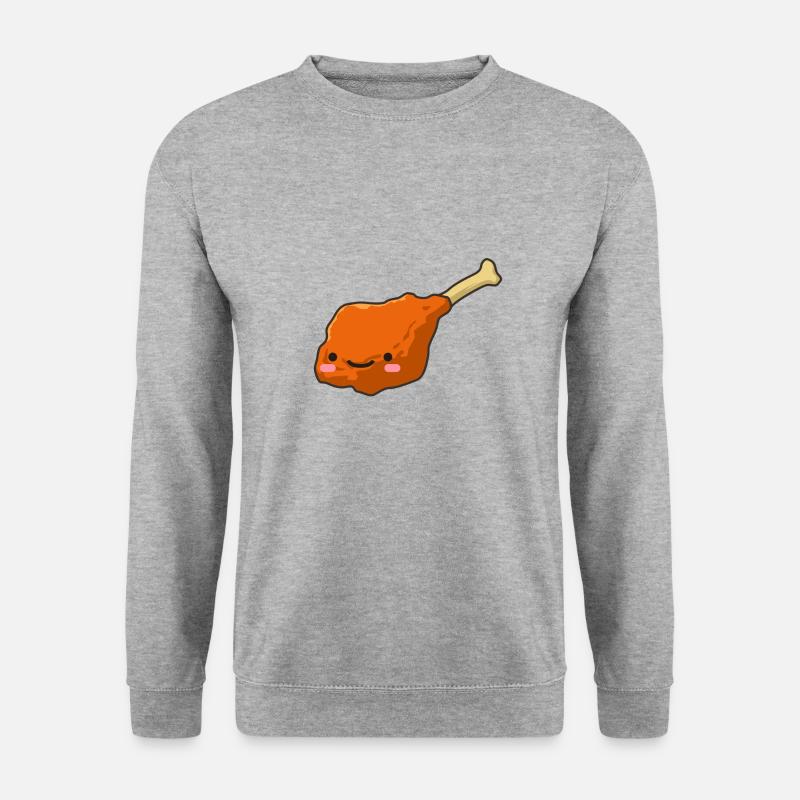 Knuspriges Brathähnchen - Unisex Pullover - Weißgrau meliert