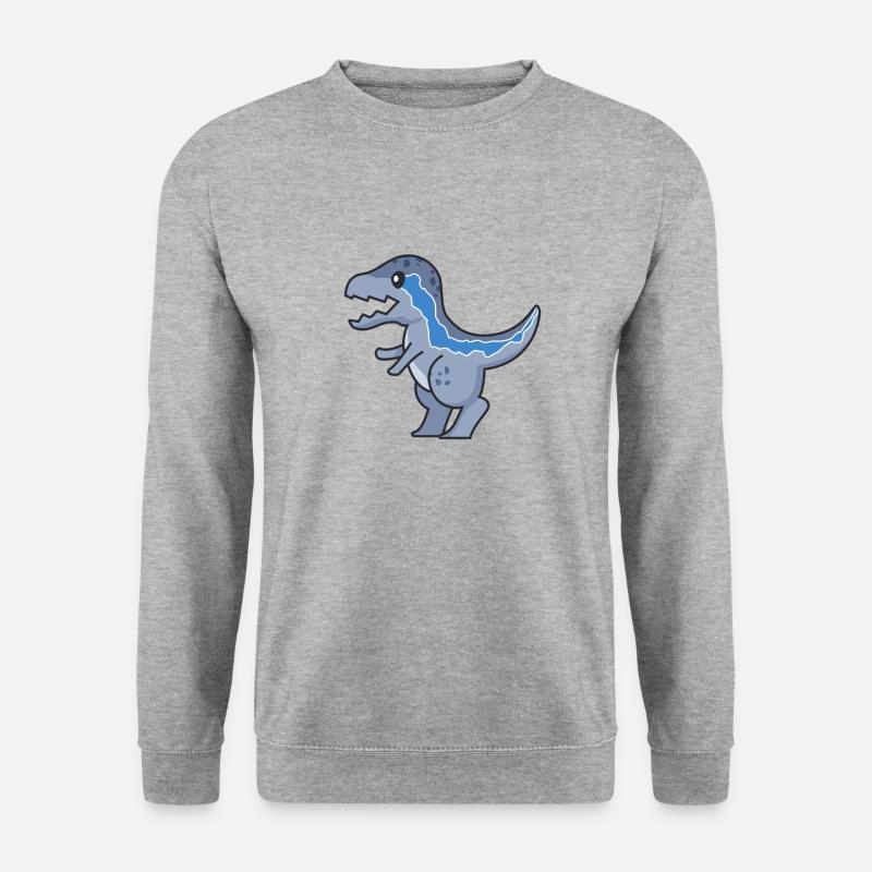 Dinosaurier Velociraptor Drachen - Unisex Pullover - Weißgrau meliert
