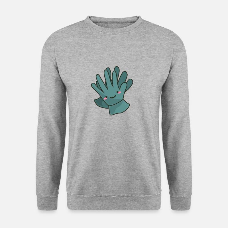 Netter Garten-Handschuhe - Unisex Pullover - Weißgrau meliert