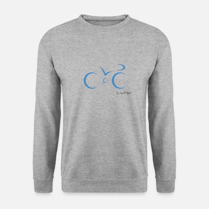 Blaues Fahrradlogo - Unisex Pullover - Weißgrau meliert