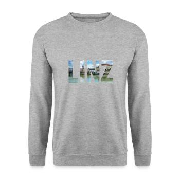 Linz landscape - Unisex Sweatshirt - salt & pepper - Front - Alina (178cm) & Michal (187cm)