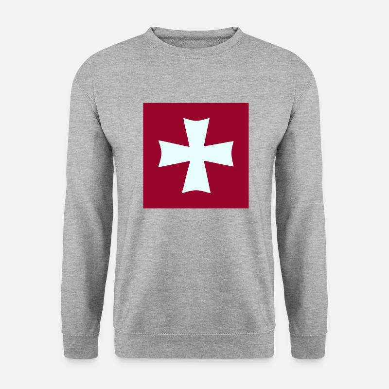 Flagge von Sant Joan Ciutadella de Menorca - Unisex Pullover - Weißgrau meliert
