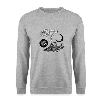 Hati et Skoll - Léger - Sweat-shirt Unisexe - gris chiné - Devant - Alina (178cm) & Michal (187cm)