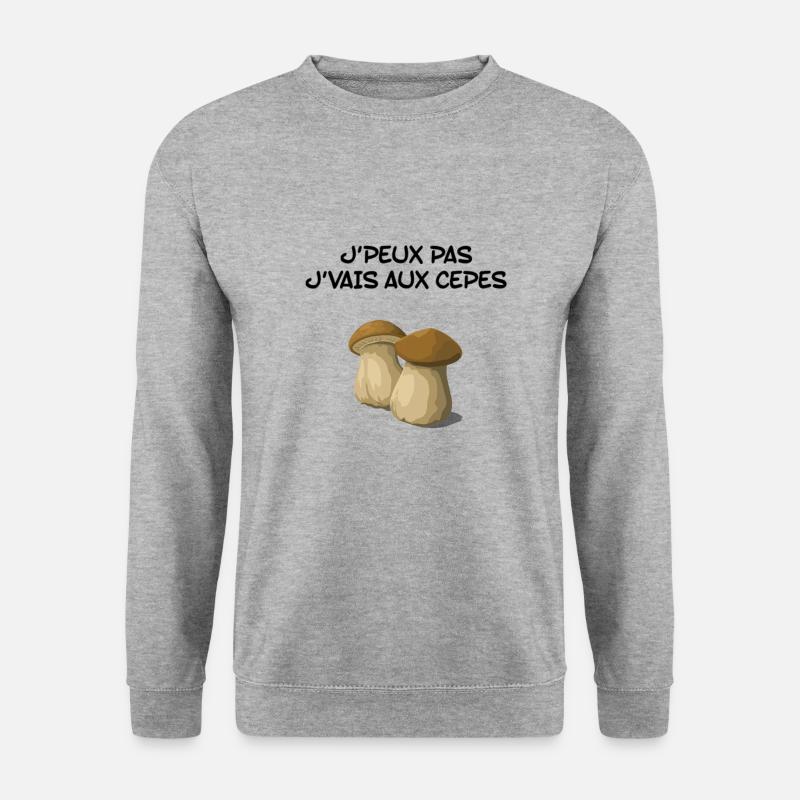 Ich kann nicht, ich gehe zu Steinpilzen - Unisex Pullover - Weißgrau meliert