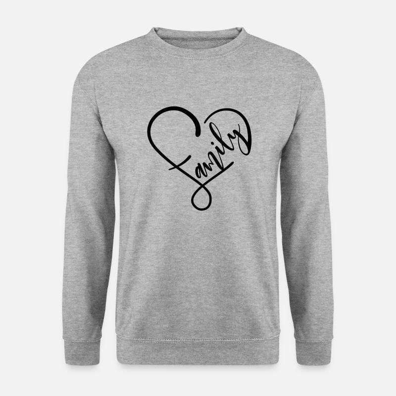 Familie - Unisex Pullover - Weißgrau meliert