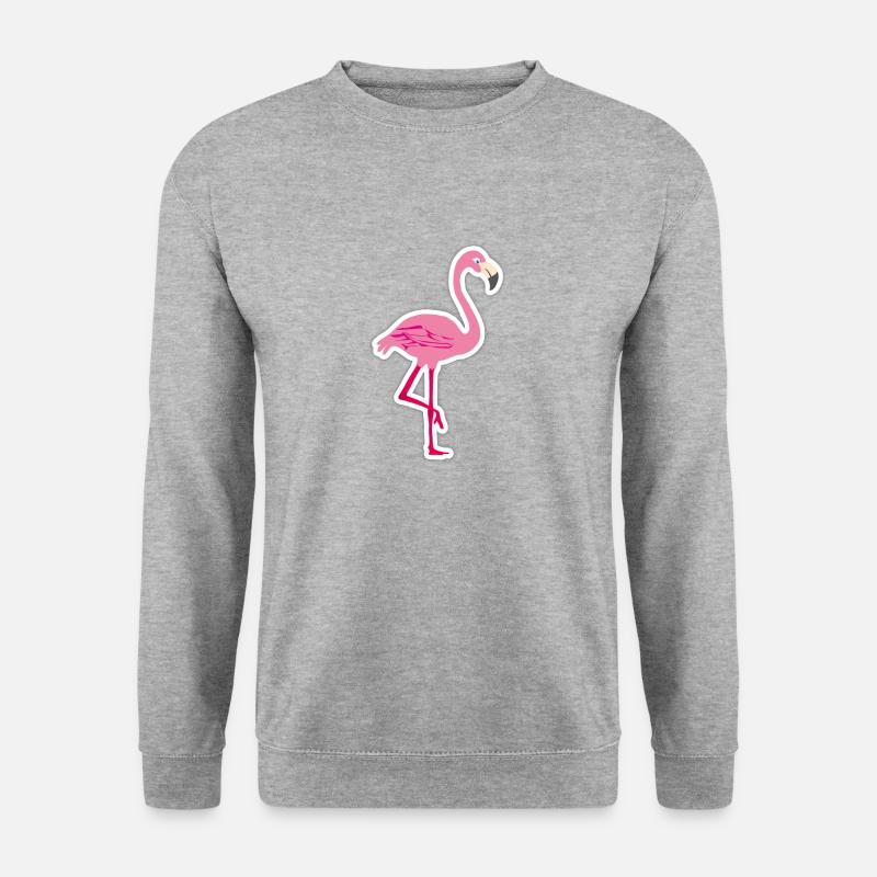 Flamingo - Unisex Pullover - Weißgrau meliert