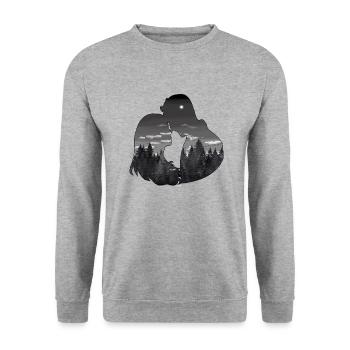 Âme sœur dans le paysage - Sweat-shirt Unisexe - gris chiné - Devant - Alina (178cm) & Michal (187cm)
