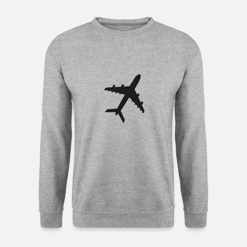 Flugzeug - Unisex Pullover - Weißgrau meliert