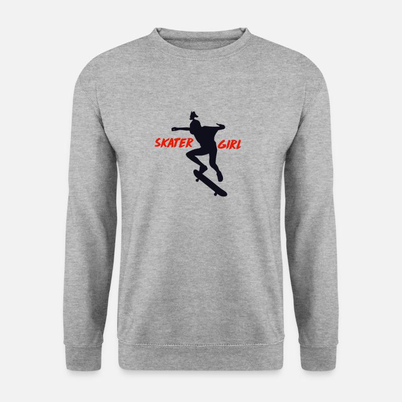 Skatermädchen - Unisex Pullover - Weißgrau meliert