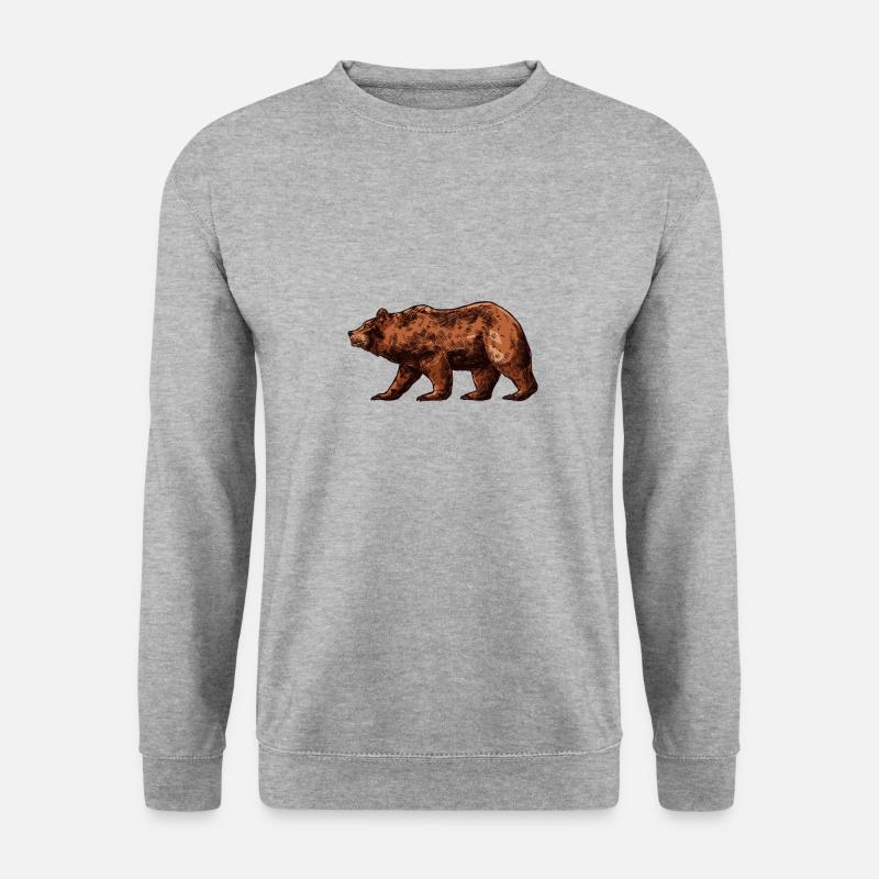 Bär Shirt - Unisex Pullover - Weißgrau meliert