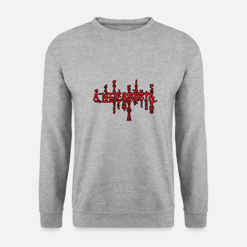 Antifaschist - Unisex Pullover - Weißgrau meliert