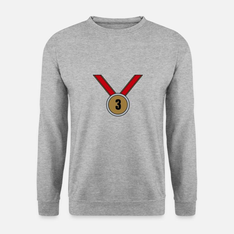 3. Platz Medaille - Unisex Pullover - Weißgrau meliert