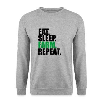 Eat Sleep Farm Repeat - Sweat-shirt Unisexe - gris chiné - Devant - Alina (178cm) & Michal (187cm)