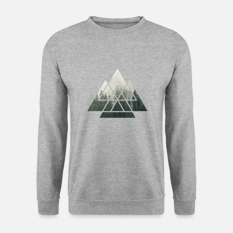 Wald Natur Geometrie - Unisex Pullover - Weißgrau meliert