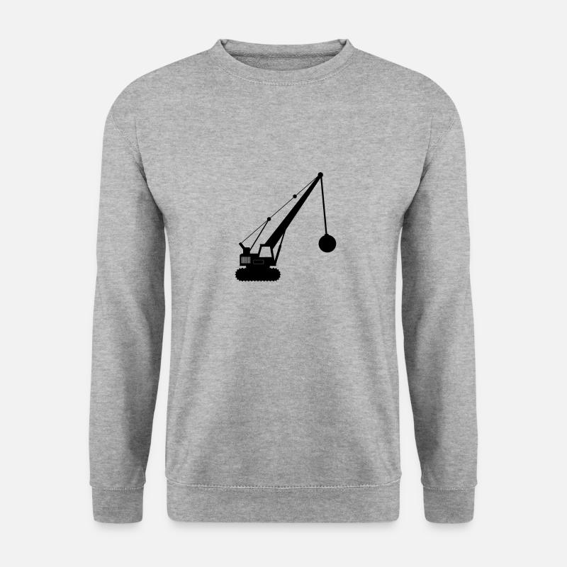 Abrisskran - Unisex Pullover - Weißgrau meliert