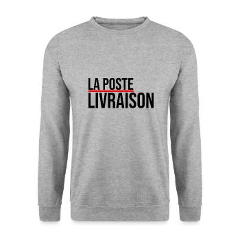 The post delivery parcel mail postman post - Unisex Sweatshirt - salt & pepper - Front - Alina (178cm) & Michal (187cm)
