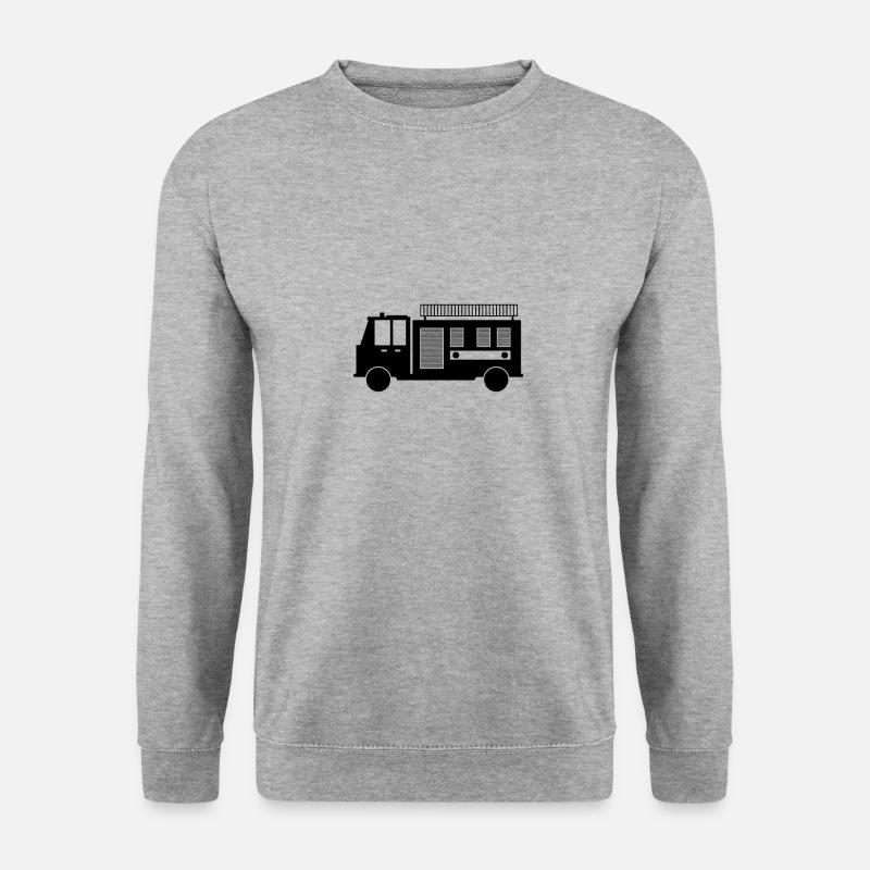 Feuerwehrauto - Unisex Pullover - Weißgrau meliert