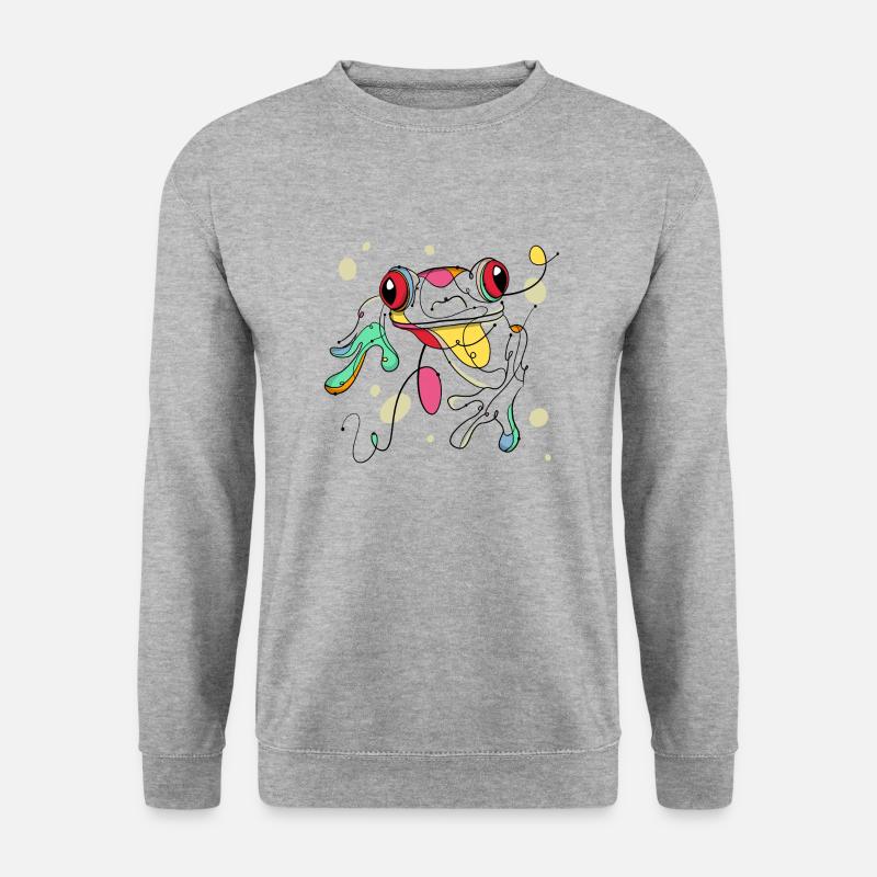 Frosch - Unisex Pullover - Weißgrau meliert