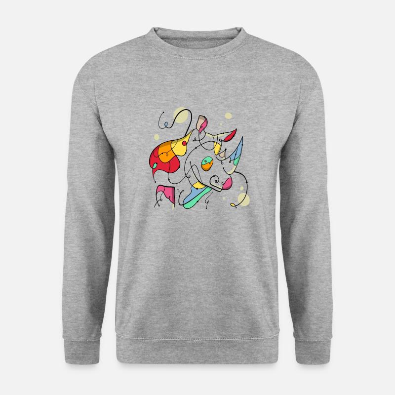 Nashorn - Unisex Pullover - Weißgrau meliert
