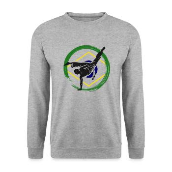 Roda Capoeira - Sweat-shirt Unisexe - gris chiné - Devant - Alina (178cm) & Michal (187cm)