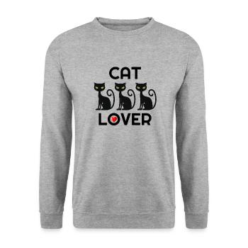 J’aime les chats, chats, chats sweats à capuche, t-shirts chats - Sweat-shirt Unisexe - gris chiné - Devant - Alina (178cm) & Michal (187cm)