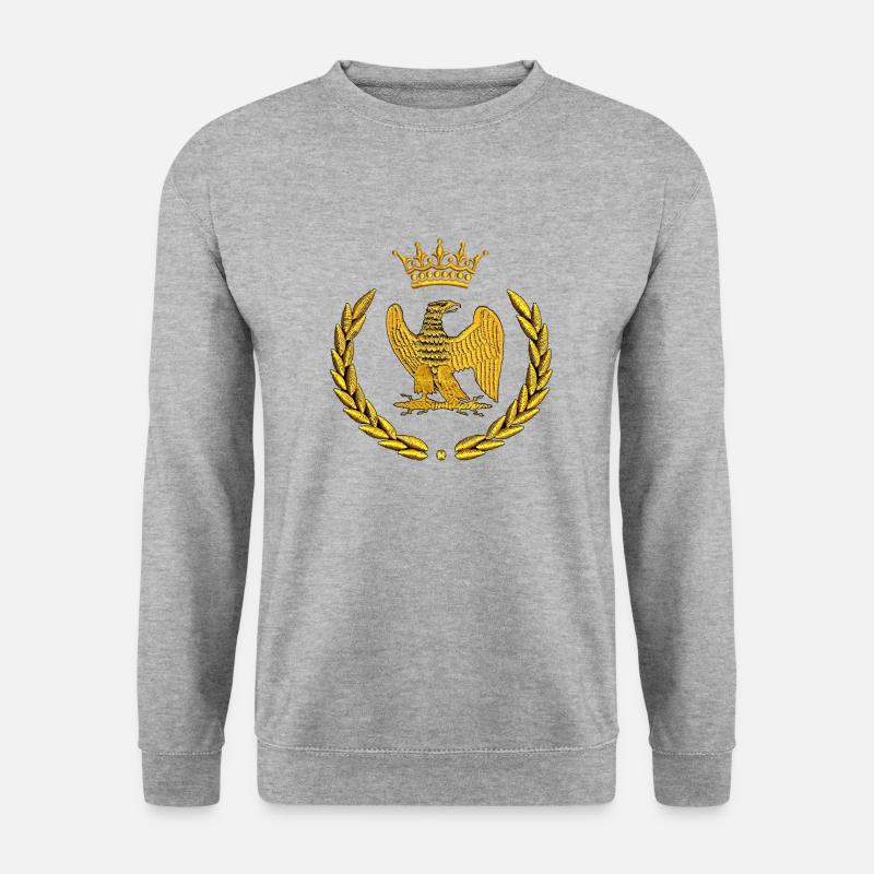 embroidered crowned eagle - Unisex Sweatshirt - salt & pepper
