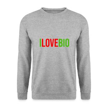 j'adore le bio - Sweat-shirt Unisexe - gris chiné - Devant - Alina (178cm) & Michal (187cm)