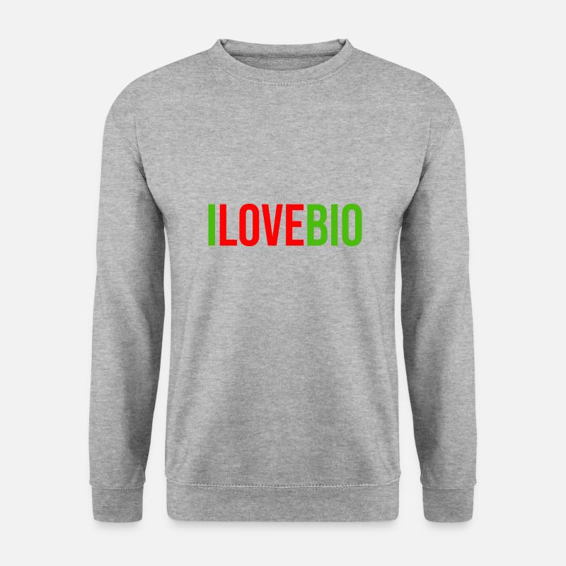 Ich liebe Bio - Unisex Pullover - Weißgrau meliert