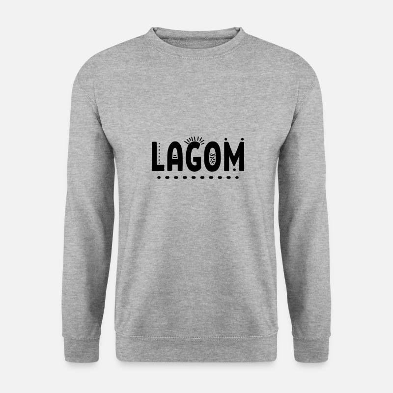 Lagom Geschenk Spruch - Unisex Pullover - Weißgrau meliert