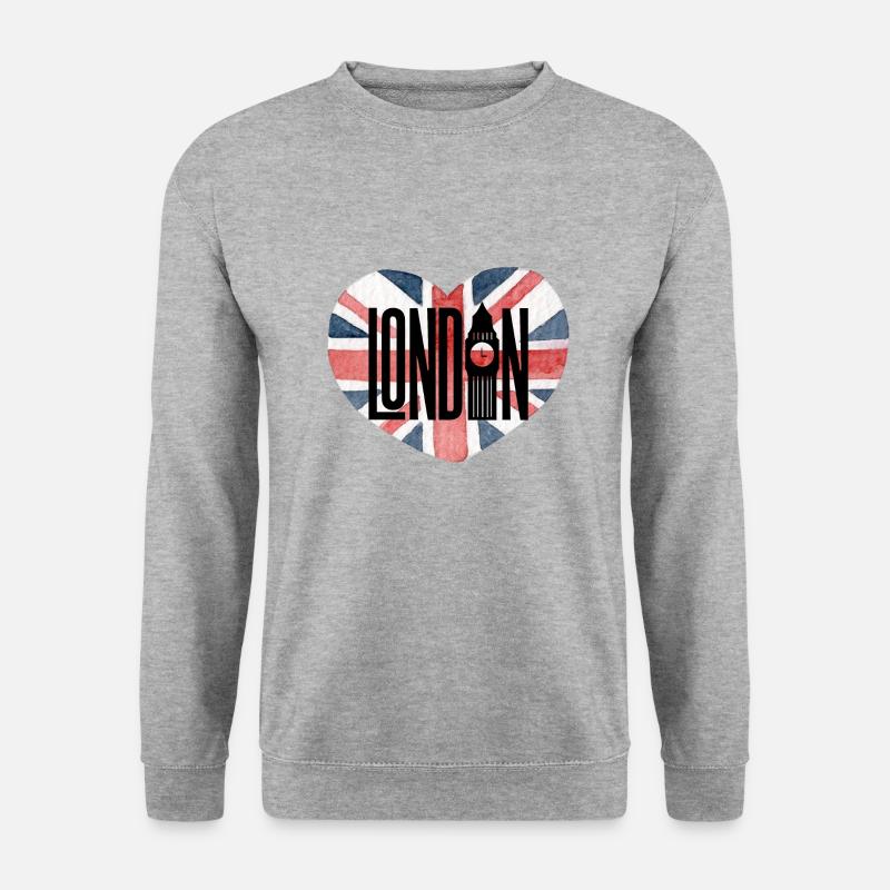 England London - Unisex Pullover - Weißgrau meliert