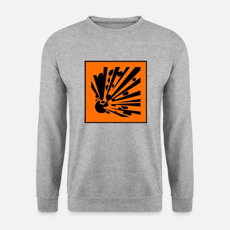 Gefahrensymbol explosiv - Unisex Pullover - Weißgrau meliert