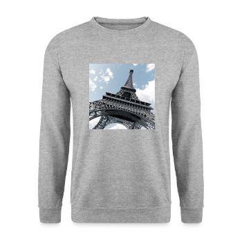 La Tour Eiffel à Paris - Sweat-shirt Unisexe - gris chiné - Devant - Alina (178cm) & Michal (187cm)