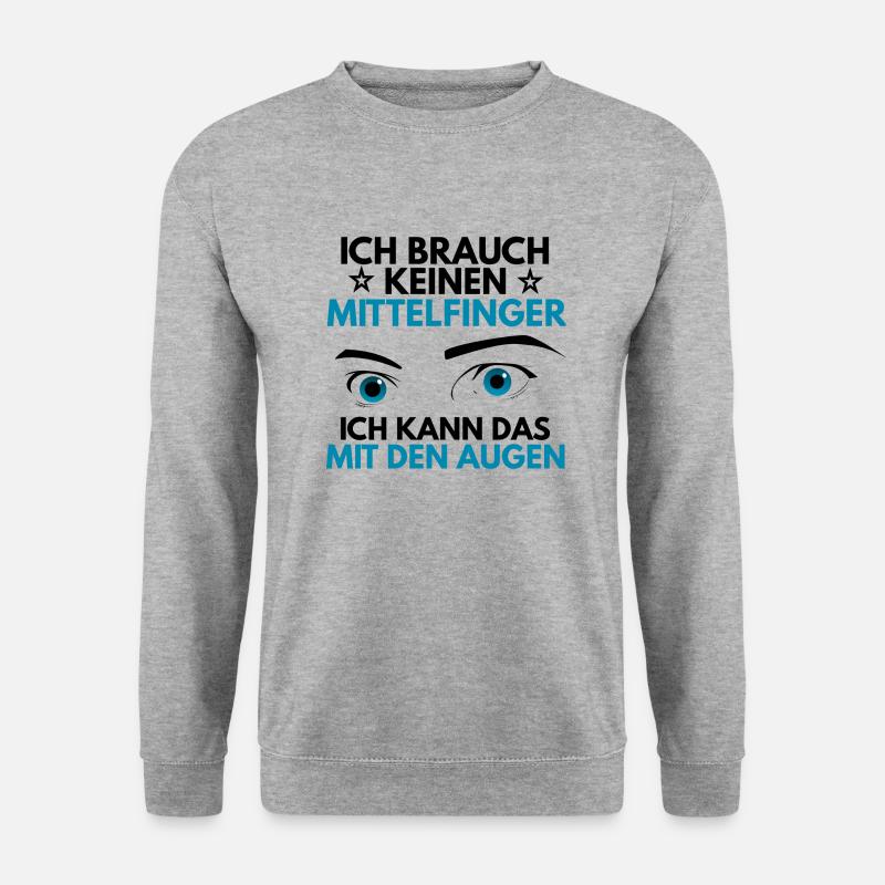 Ich brauch keinen Mittelfinger - Unisex Pullover - Weißgrau meliert
