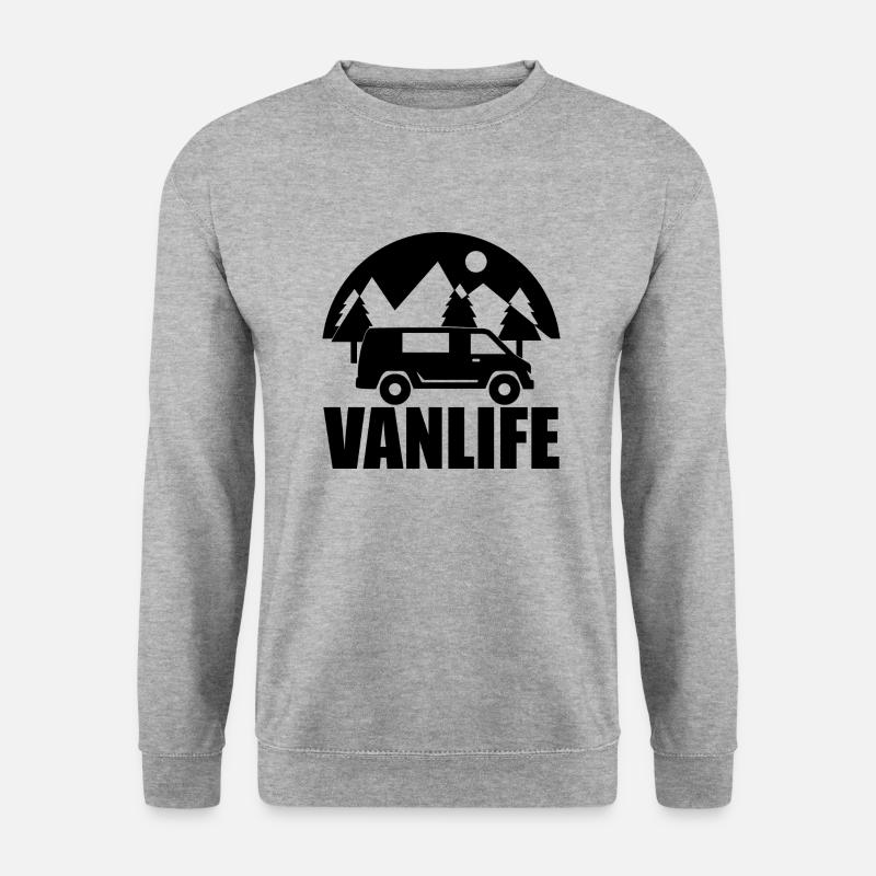 Van life Bergberg - Unisex Pullover - Weißgrau meliert
