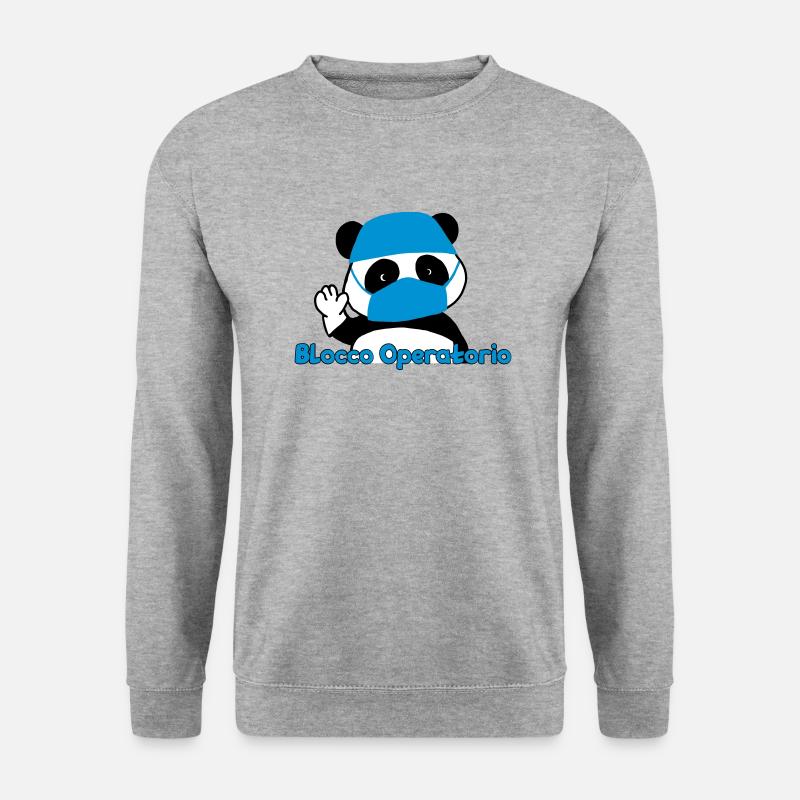 Panda-Betriebsblock - Unisex Pullover - Weißgrau meliert