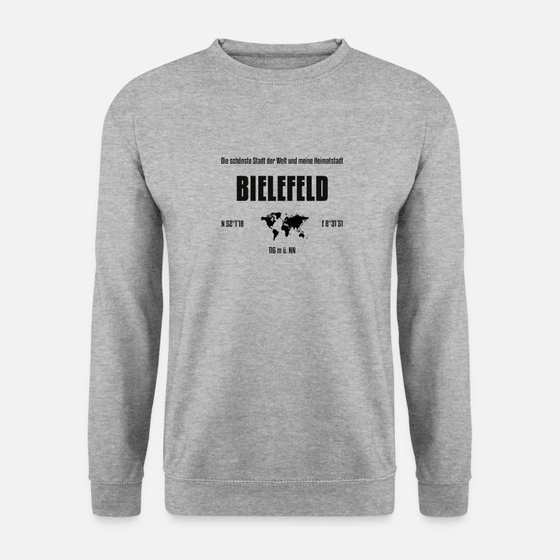 Bielefeld schönste Stadt der Welt - Unisex Pullover - Weißgrau meliert