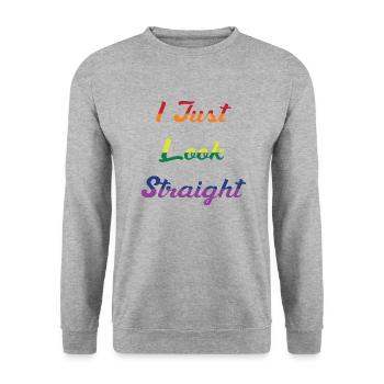 I Just Look Straight - Unisex Sweatshirt - salt & pepper - Front - Alina (178cm) & Michal (187cm)
