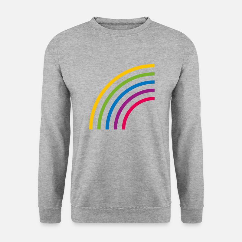 HALBER REGENBOGEN LINIEN - Unisex Pullover - Weißgrau meliert