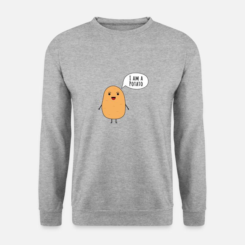 Ich bin eine Kartoffel - Unisex Pullover - Weißgrau meliert