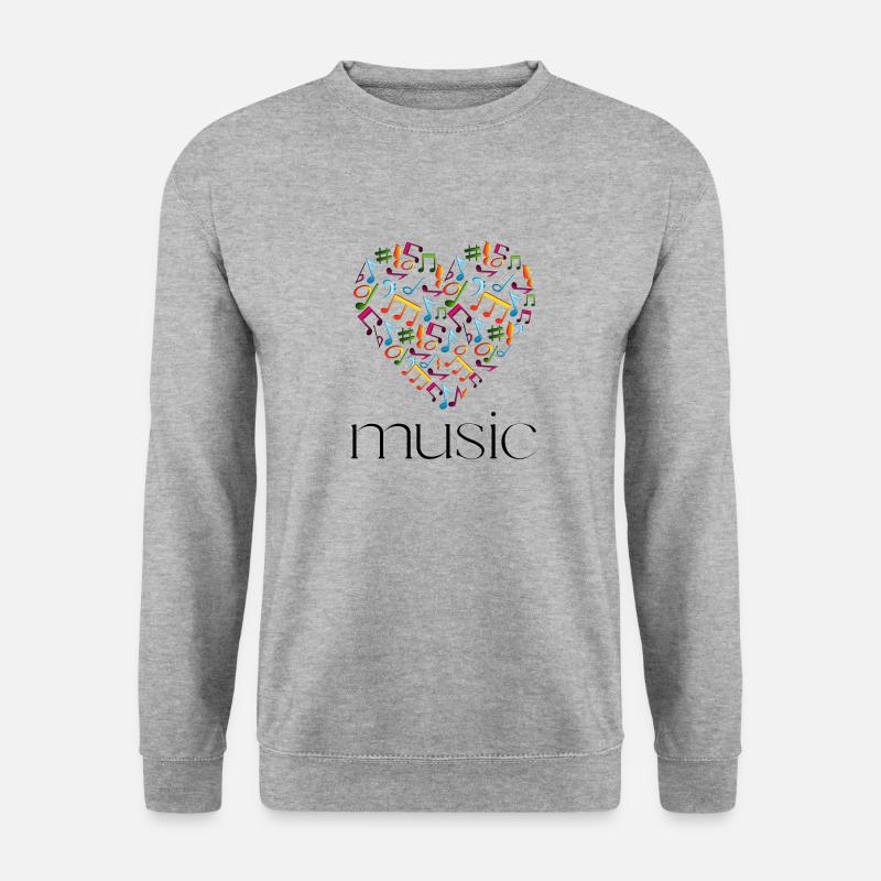 Musik - Unisex Pullover - Weißgrau meliert