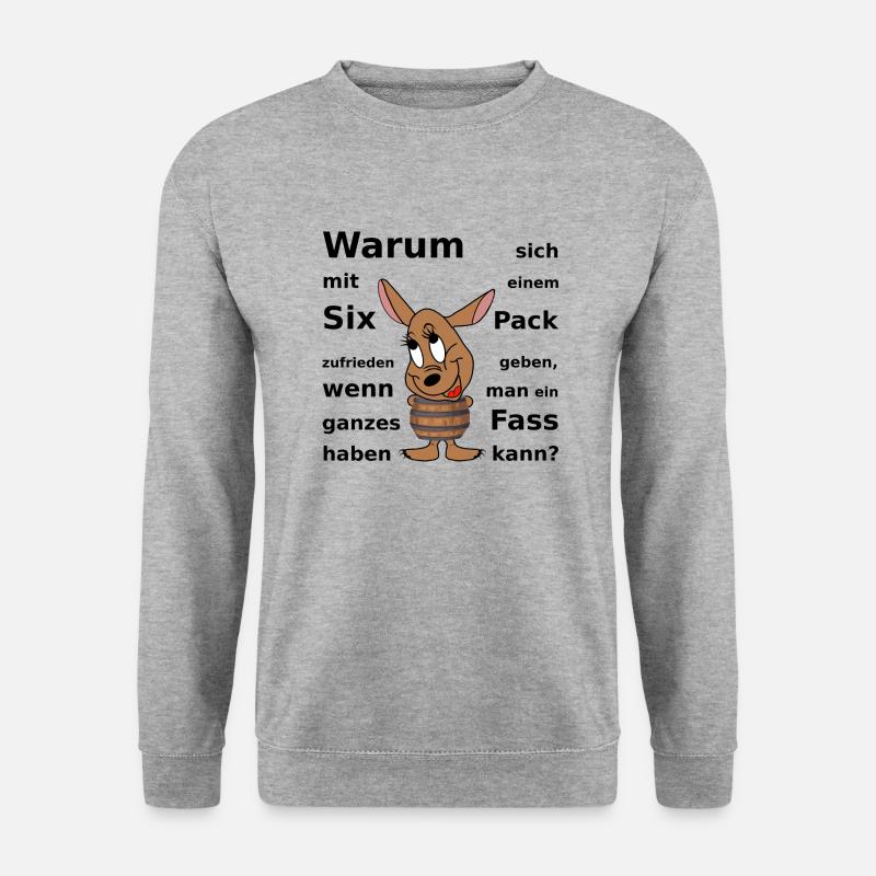 Süße Maus SIX PACK FASS - Lustig Witzig Humor Diät - Unisex Pullover - Weißgrau meliert