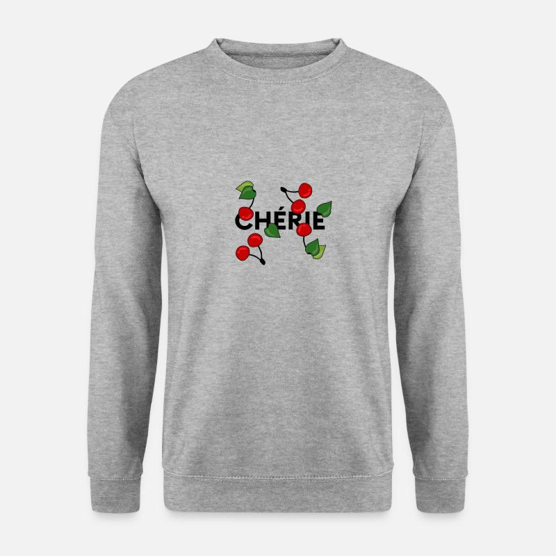 cherry "chérie" statement with cherries - Unisex Sweatshirt - salt & pepper
