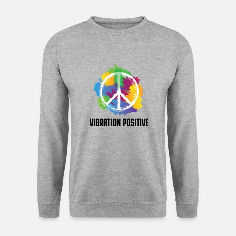 T-Shirt positive Vibration. - Unisex Pullover - Weißgrau meliert