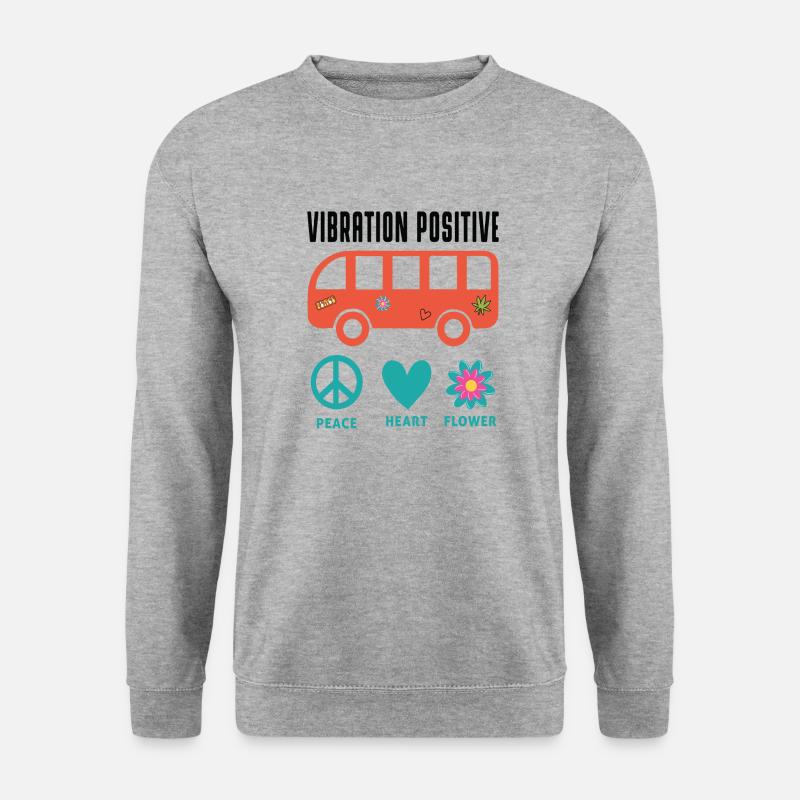 T-Shirt positive Vibration. - Unisex Pullover - Weißgrau meliert