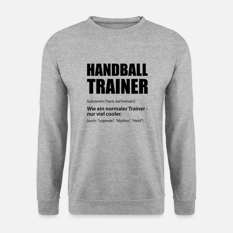 Handball Trainer Hobby Sport Geschenk - Unisex Pullover - Weißgrau meliert
