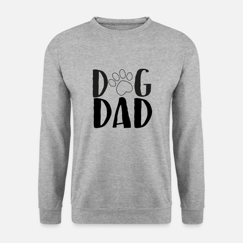 Dog Dad mit Pfotenabdruck - Unisex Pullover - Weißgrau meliert