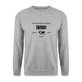 Erfurt schönste Stadt der Welt - Unisex Pullover - Weißgrau meliert - Vorne - Alina (178cm) & Michal (187cm)