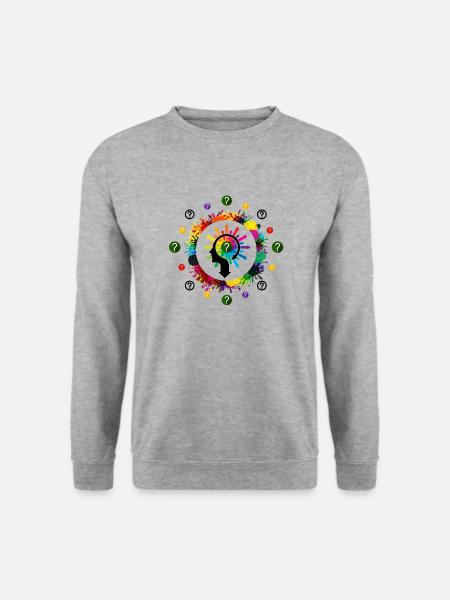 Ich liebe Denken, Denken, Ich denke, denke - Unisex Pullover - Weißgrau meliert