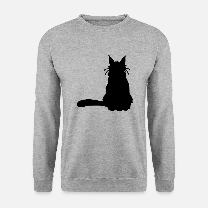 cat - Unisex Pullover - Weißgrau meliert