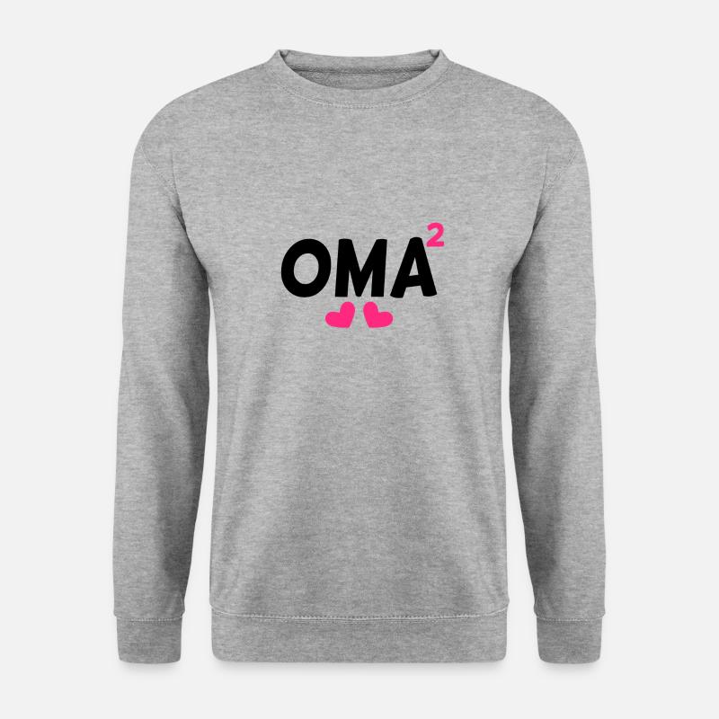Oma hoch Zwei - Unisex Pullover - Weißgrau meliert